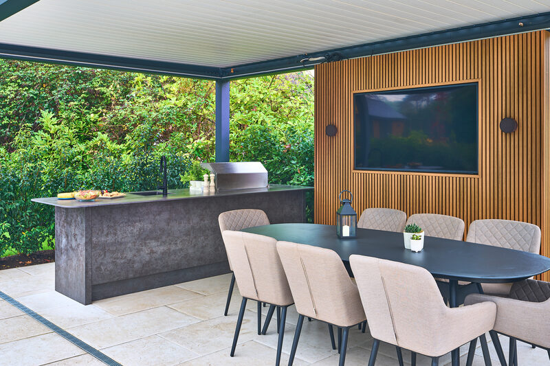Bold colours and nature-inspired materials trending in outdoor kitchens