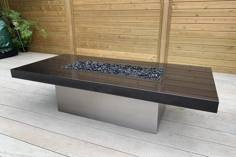 Bespoke fire table for the garden by Urban Fires