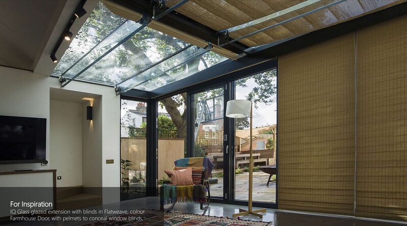 French pinoleum blinds to IQ Glazed extension