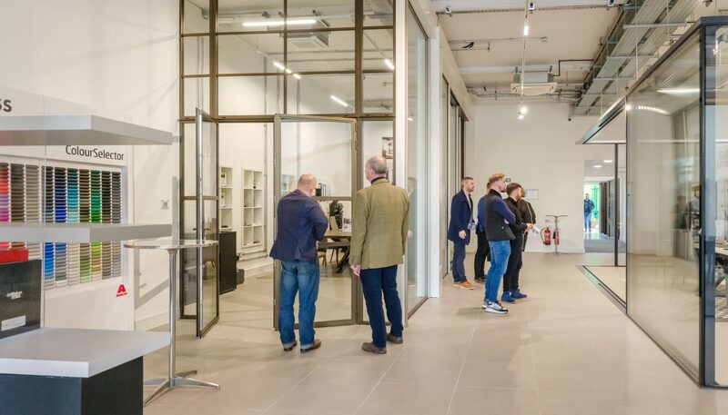 Steel and aluminium framed systems at Sky House, the UK's largest structural glass showroom