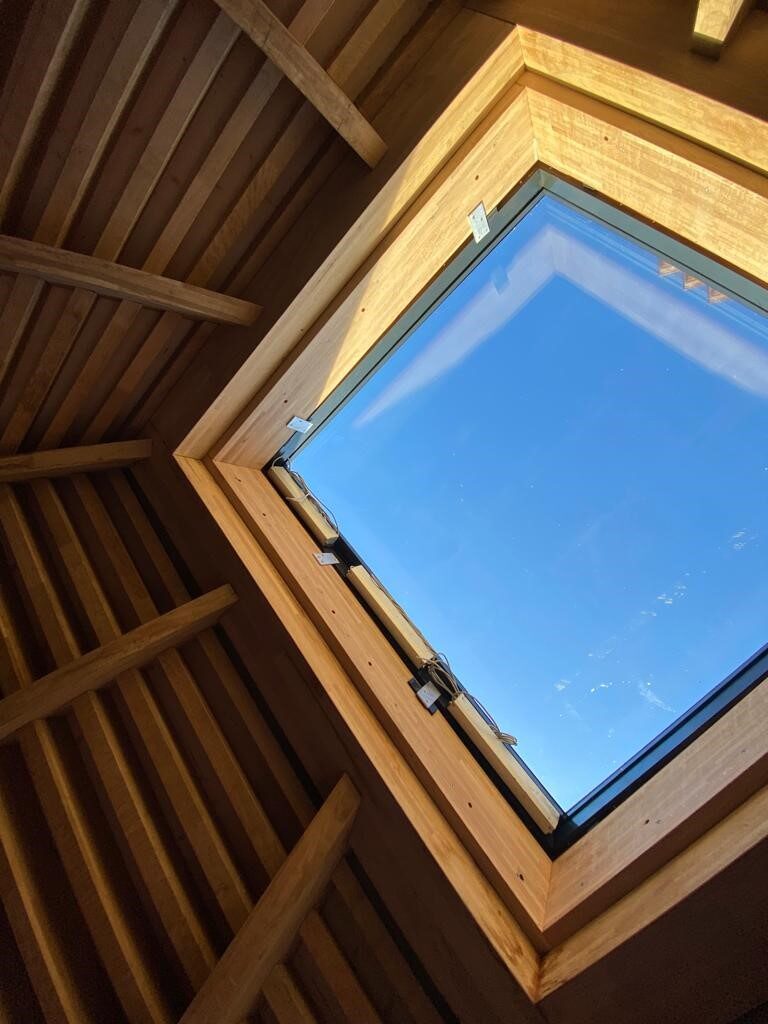 St John's College timber structure with rooflight by IQ Glass