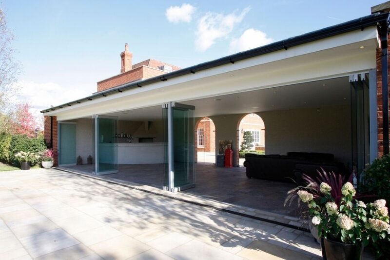 garden room with bifolding glass doors