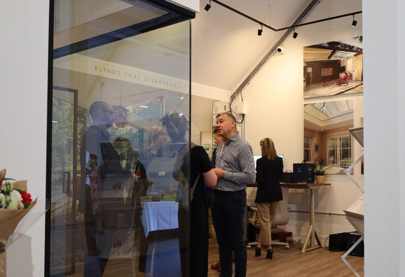 blackout blind demonstration with Grants Blinds at the open day event