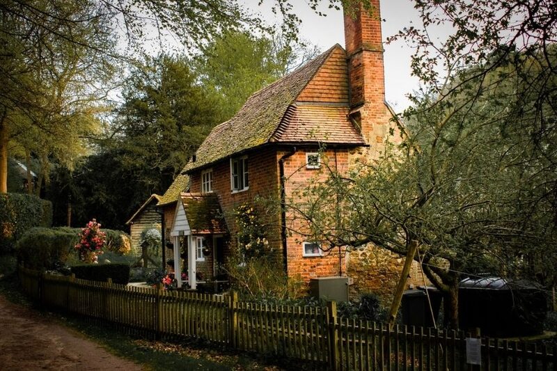 rural cottage with traditional red brickwork