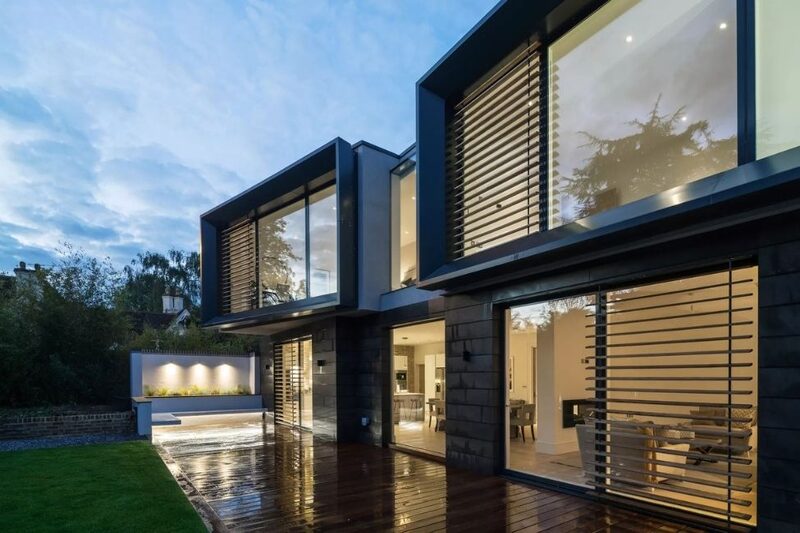 Contrasol solar shading on the exterior of a luxury home