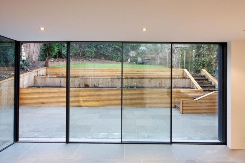 four pane slim sliding pocket door