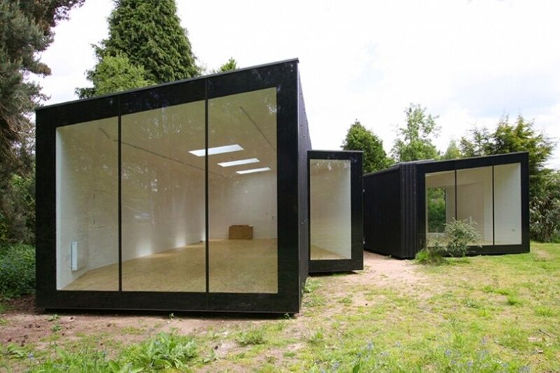 garden rooms with large glass windows