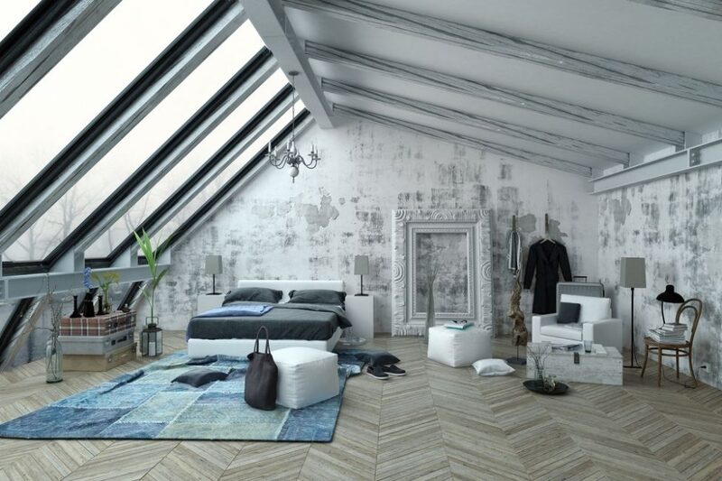 industrial style loft conversion with large windows