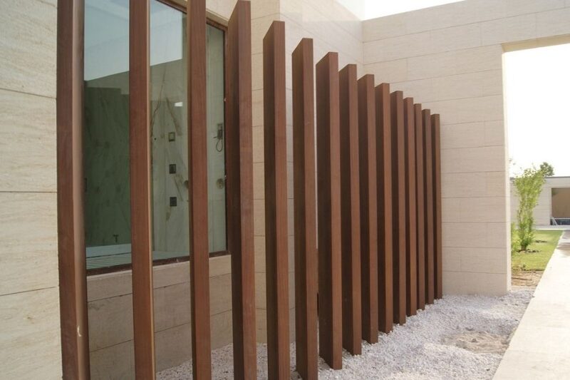 internal and external timber cladding for solar shading