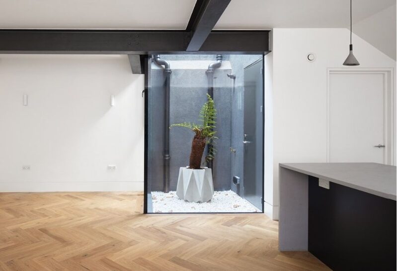 glass lightwell in home renovation project - Alan Williams Photography
