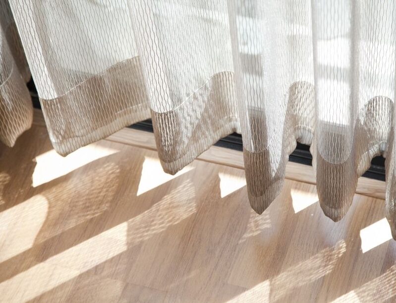 breezy linen curtains in beach front home