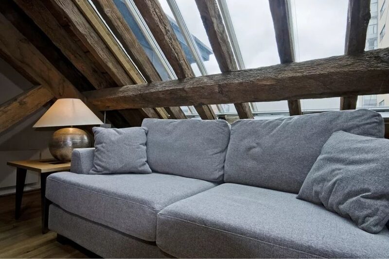 loft conversion with internal wooden beams