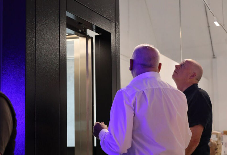 luxury home lift demonstration with Morgan Ellis Lifts at the open day event