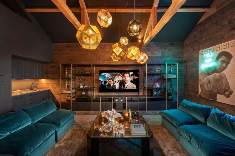 luxury interior design with exposed natural wood