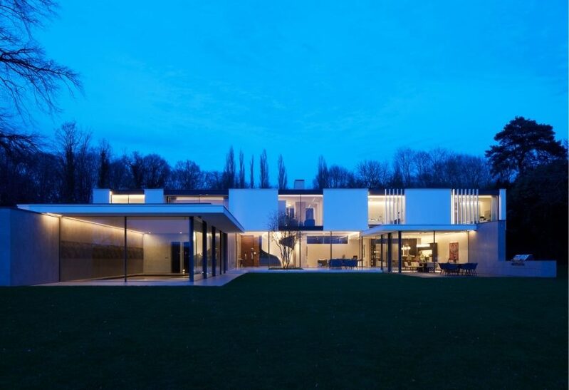 architecturally designed, highly glazed contemporary new build