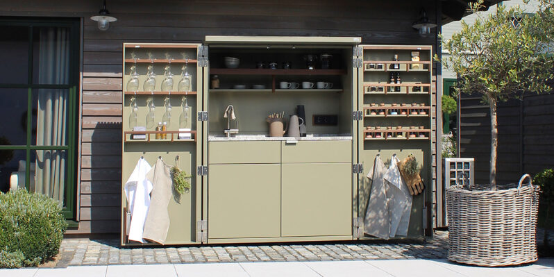 outside pantry with built in storage