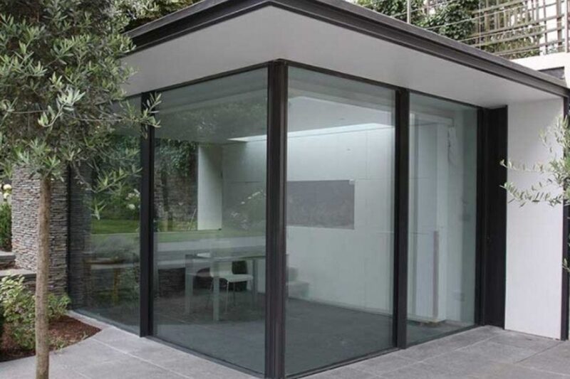 small glass garden room