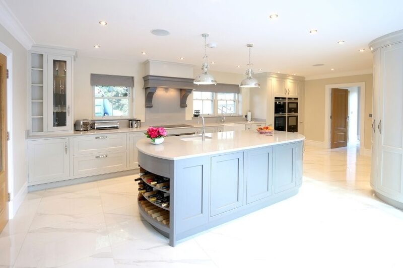 watermark shaker style kitchen - contemporary kitchen design and a wine rack